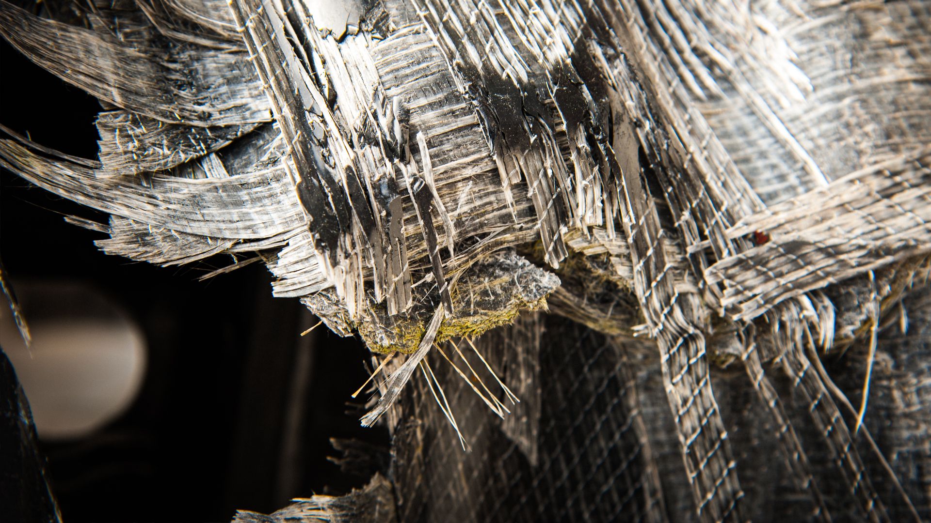 Gebrochenes Carbon-Gewebe
